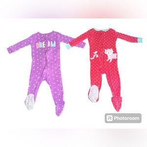 Baby girls footie pajamas EUC